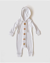 WITH LOVE FOR KIDS - Basics Thick Ribbed Hooded All In One - Babies