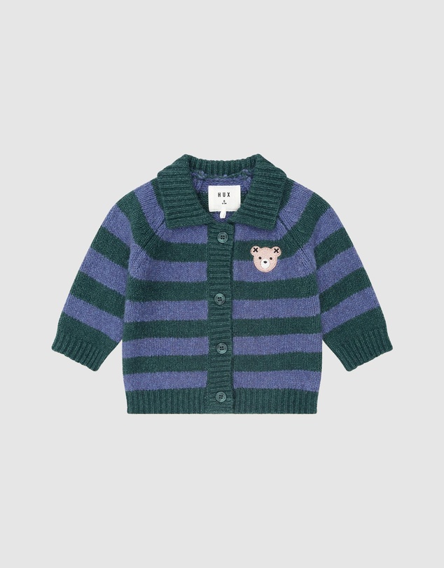 Huxbaby - Classic Stripe Collar Knit Cardigan - Babies