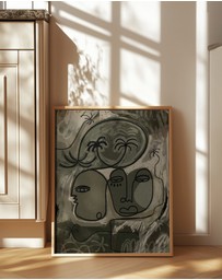 Olive et Oriel - Unwind Along The Palm Path by Shatha Al Dafai Art Print