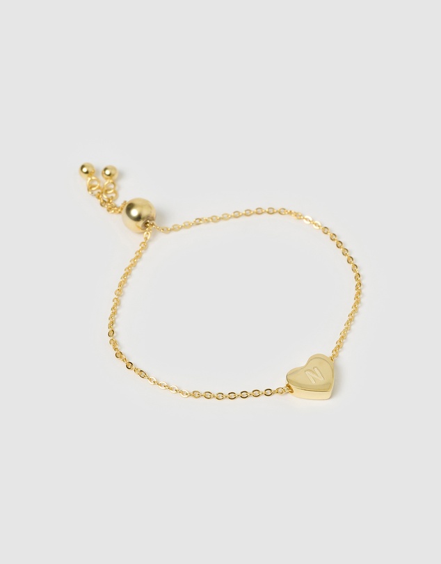 Izoa Kids - Kids Heart Alphabet Letter N Bracelet