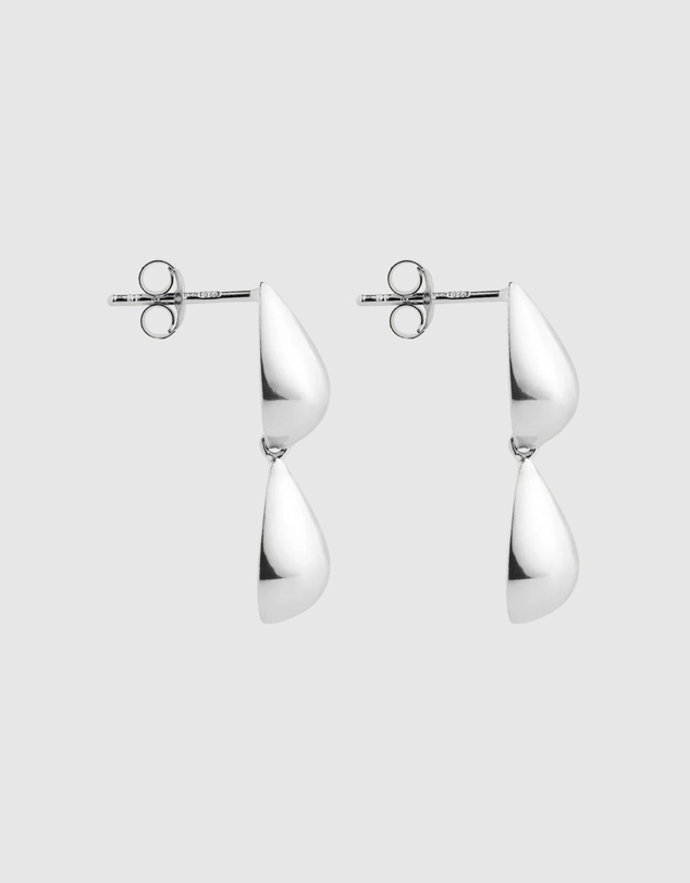 Najo - Liora Double Drop Silver Stud Earring