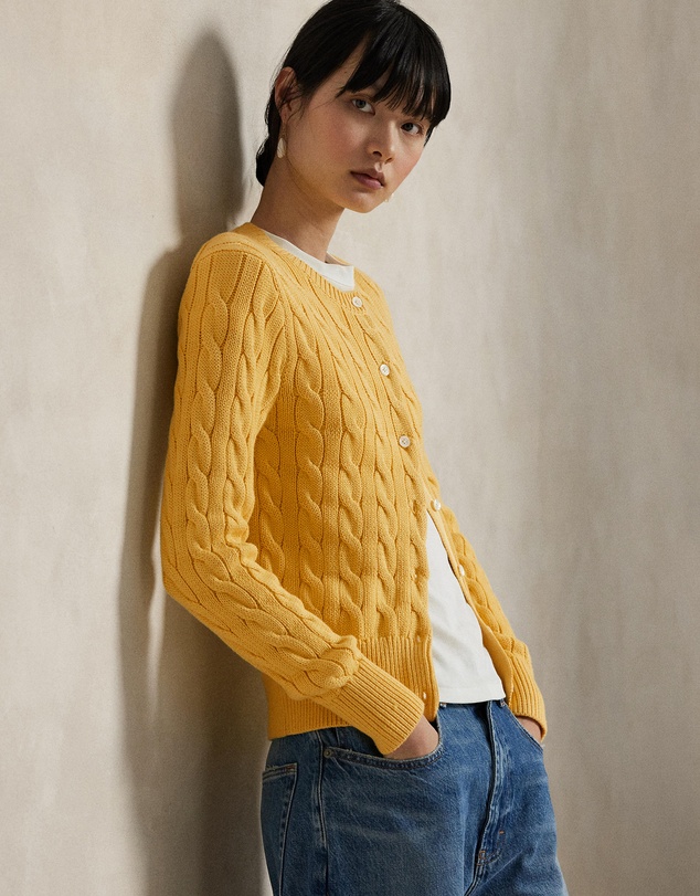 Polo Ralph Lauren - Cable-Knit Cotton Crewneck Cardigan - ICONIC EXCLUSIVE