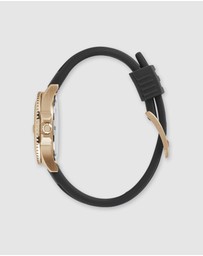Maxum - Liberty Black Dial With Black Silicone Strap & Rose Gold Tone Case