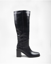 RAID - Rapid high block heeled knee boots in Black