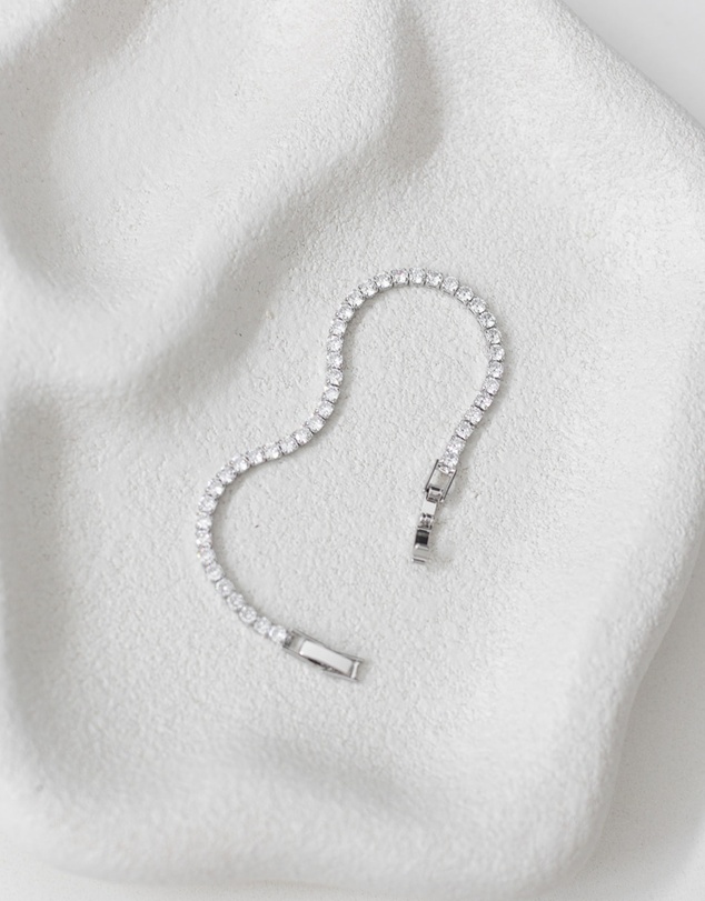 The White Collection - Abbie - Delicate Silver Tennis Bracelet