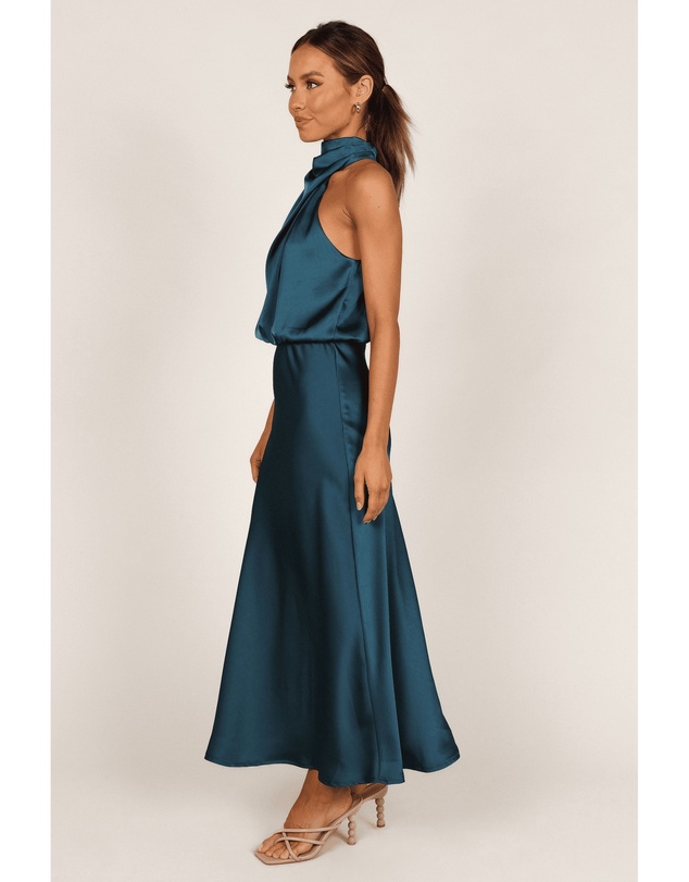 Petal & Pup - Anabelle Halter Neck Midi Dress - Teal