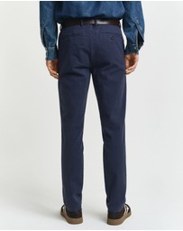 Gant - Slim Fit Cotton Herringbone Pants