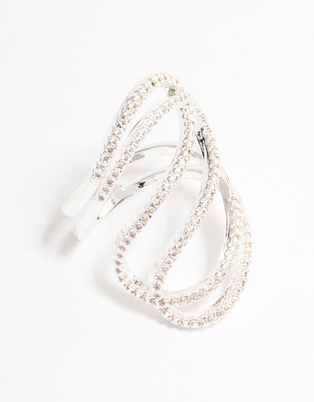 Lovisa - Lovely Silver Ribbon Cubic Zirconia Ring