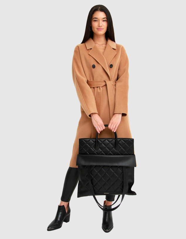 Belle & Bloom - Boss Girl Double-Breasted Lined Wool Coat