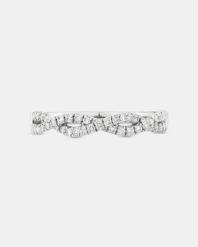 Michael Hill - 0.25 Carat TW Twist Diamond Wedding Ring in 14kt White Gold