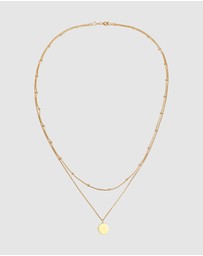 Elli Jewelry - Necklace Plate Pendant Layer Filigree in 925 Sterling Silver Gold Plated