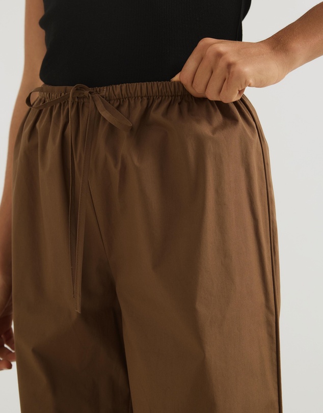 Atmos&Here - Tilly Tie Waist Cotton Poplin Pants