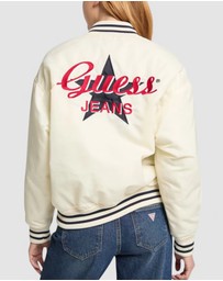 GUESS Jeans - GUESS JEANS Embroidered Varsity Bomber Jacket