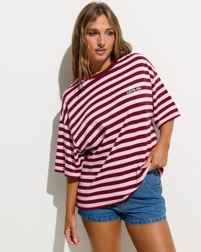 Pink & Burg Stripe