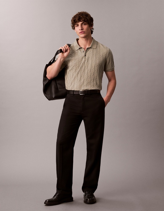 Calvin Klein - Allover Emblem Logo Jacquard Polo Shirt
