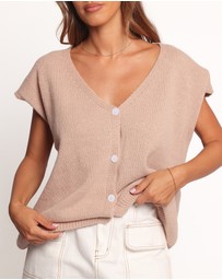Petal & Pup - Mariana Knit Vest - Beige Marle