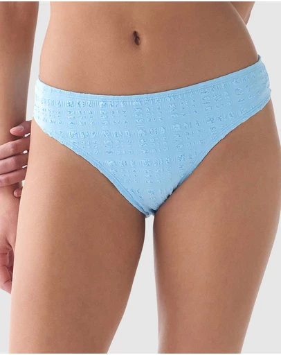 Kate Spade - Seersucker Mid-Rise High Cut Bikini Bottom