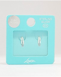 Lovisa - Sterling Silver Cubic Zirconia Double Hoop Earrings