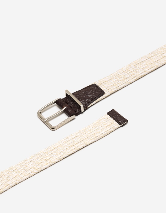 Calibre - Leather Trim Elastic Belt Cream