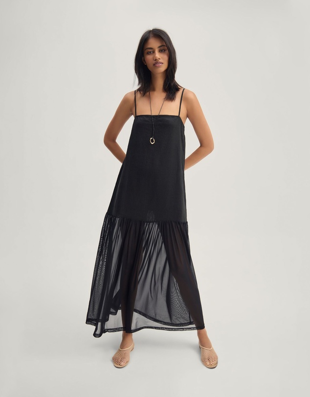 Oxford - Kristel Linen And Mesh Dress