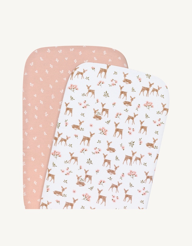 Living Textiles - 2 Pack Jersey Bedside Sleeper Fitted Sheet - Sophia Garden