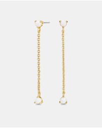Mestige - Bello White Opal Earrings - 18K Gold Plated