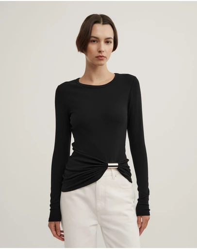 Witchery - Metal Trim Long Sleeve Top