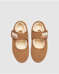 EVERAU - Australian Shepherd Ugg Velvi Kids Cow Suede Upper Loafer Oxfords Flats