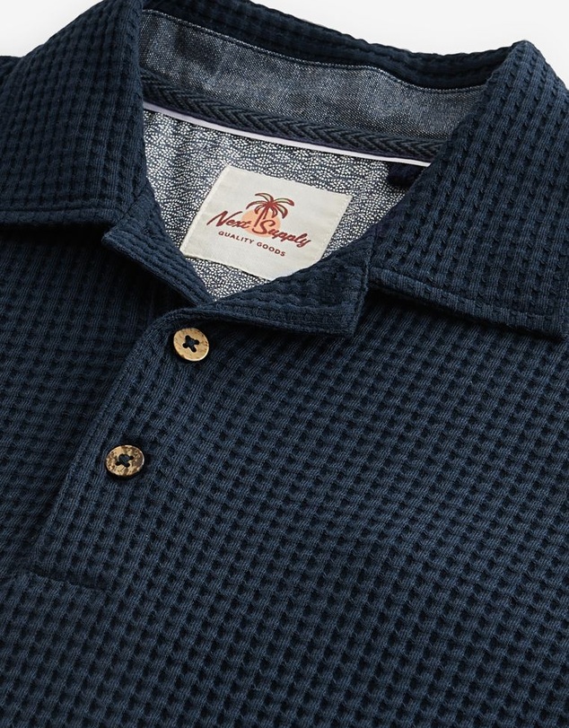 NEXT - Textured Waffle Polo Shirt