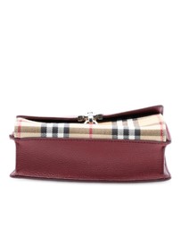 Pre-Loved by Azura Reborn - Pre-Loved Small Leather and House Check Canvas Derby Macken Crossbody