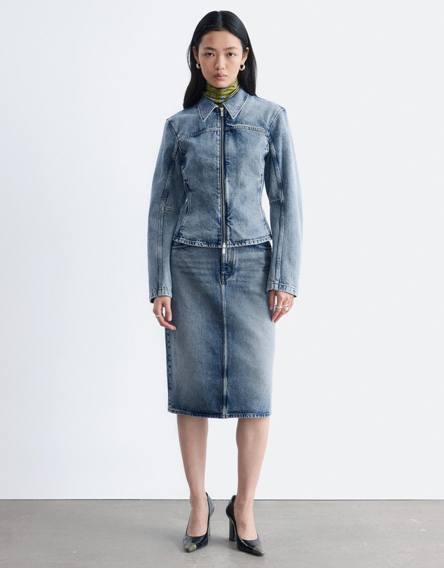 & Other Stories - Fitted Zip-Up Denim Jacket