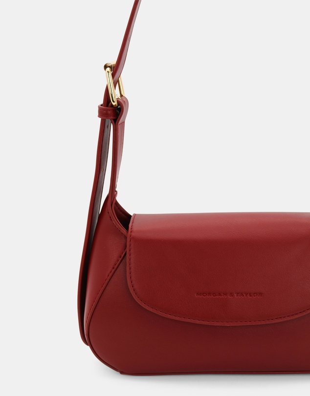 Morgan & Taylor - Kiara Shoulder Bag in Burgundy Red