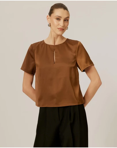 Tussah - SS Keyhole Top