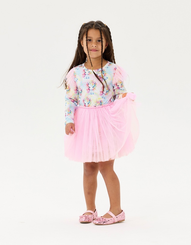 Rock Your Kid - Unicorn Pony Colour Pop Long Sleeve Circus Frill Dress