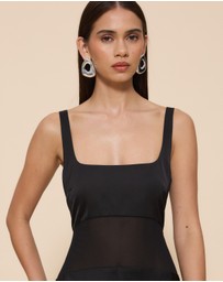CHANCERY - Gracie Curved Sheer Panel Maxi Dress