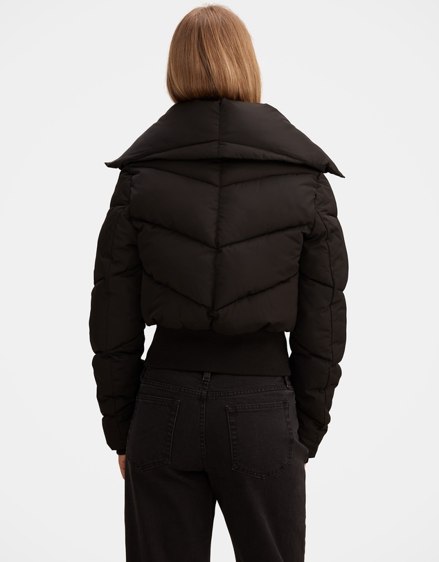 Forever New - Evie Cropped Ribbed Detail Puffer Jacket