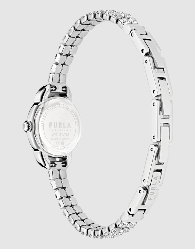 Furla - Mini Shape Silver-Tone with Crystals Bracelet Watch