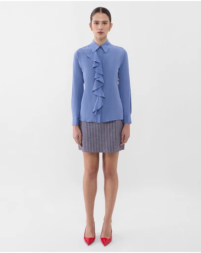 Farage - Ruffle Silk Shirt