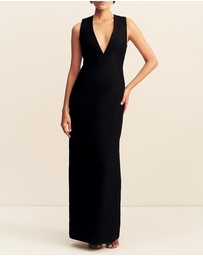 Shona Joy - Otis Plunged Fitted Maxi Dress
