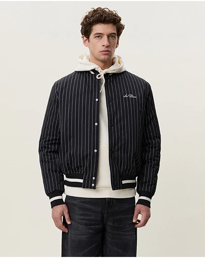 Les Deux - Varsity Tech Pinstriped Jacket