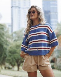 Petal & Pup - Lilith Knit Top - Blue Stripe