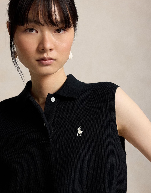Polo Ralph Lauren - Cotton Cropped Sleeveless Polo Sweater