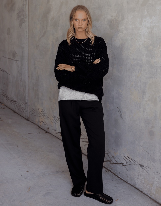 ALEXANDRA - Loam Knit Jumper Black