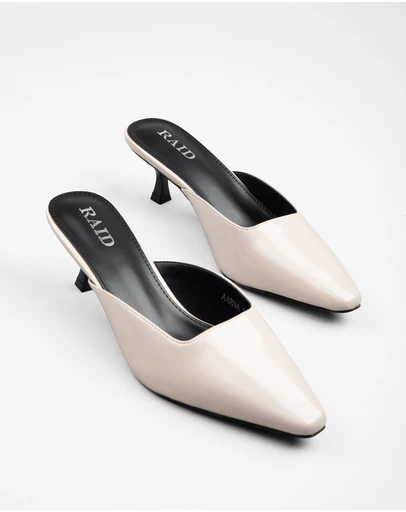 RAID - Aarna kitten heeled mules in Beige
