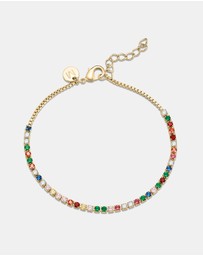 Mestige Kids - Sweetheart Vibrant Tennis Bracelet - 18K Gold Plated
