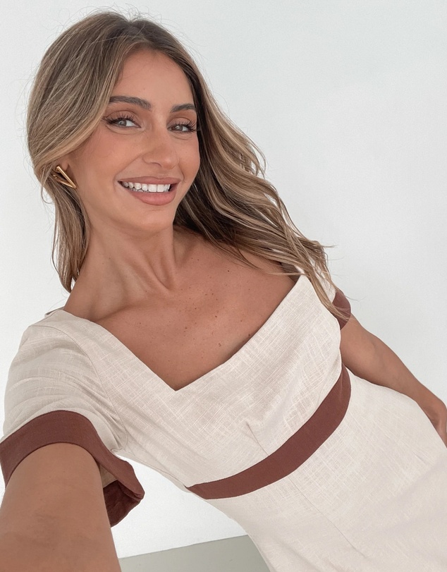 Esther & Co - Adrianne Dress - Cream Print