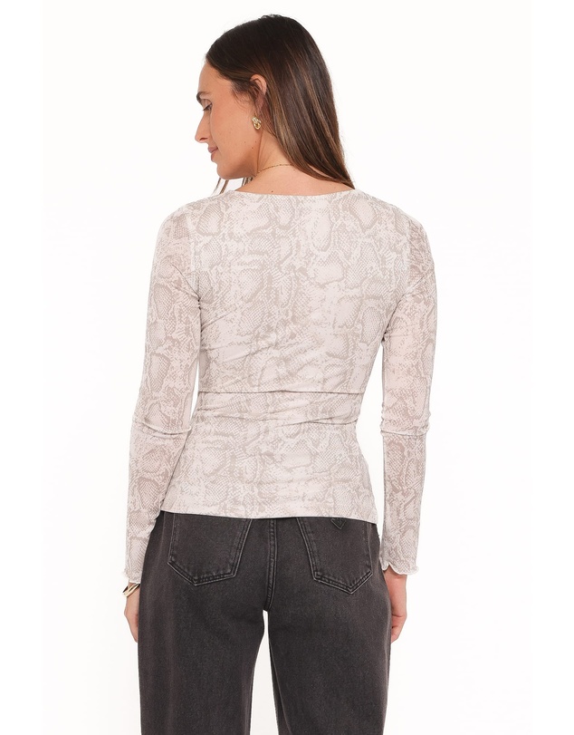 Petal & Pup - Bellie Twisted Mesh Top - Snake Print