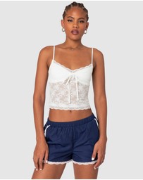 EDIKTED - Cami Sheer Lace Tank Top
