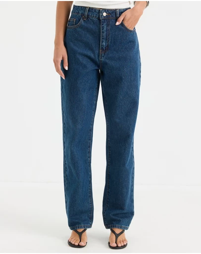 Calli - Romee High Rise Relaxed Straight Jeans
