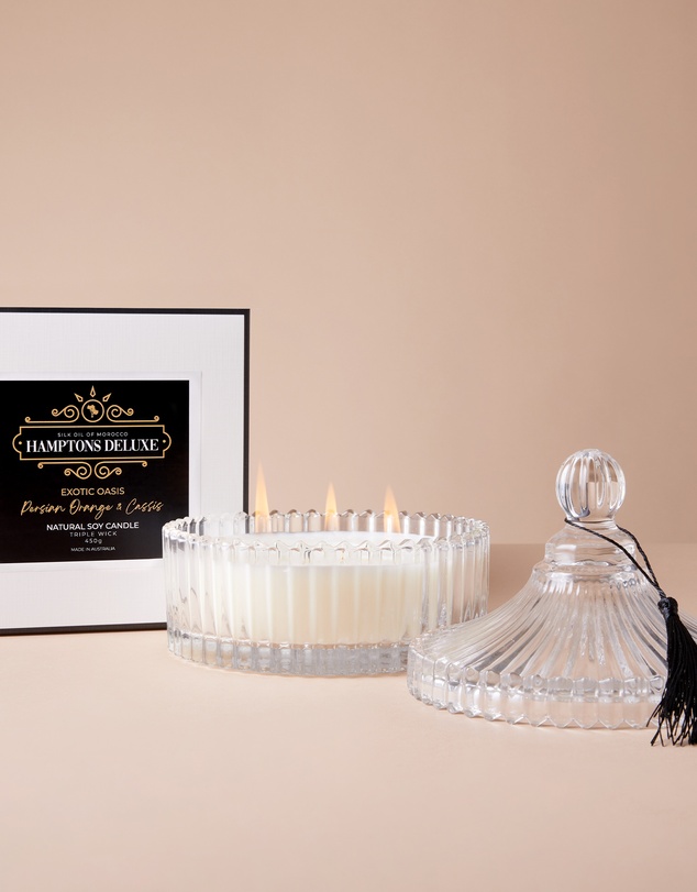 Silk Oil of Morocco - Hamptons Deluxe Large Natural Soy Candle - Exotic Oasis